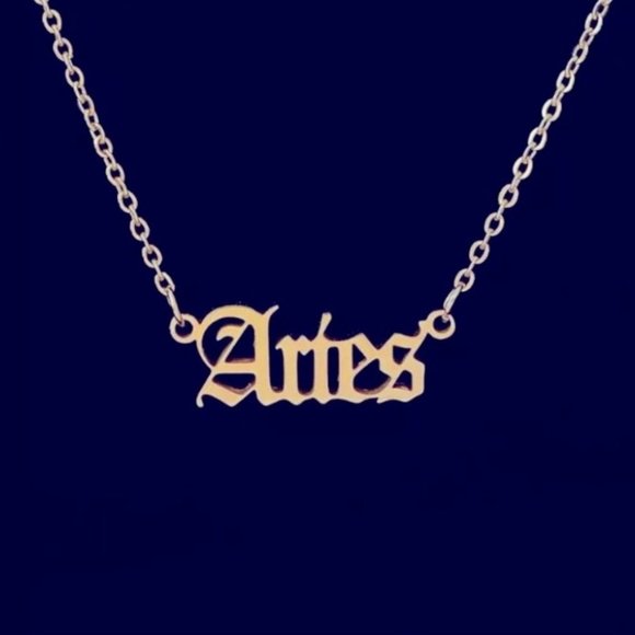 12 Astrological Letter Pendants Gold Necklace 925 - Picture 2 of 13